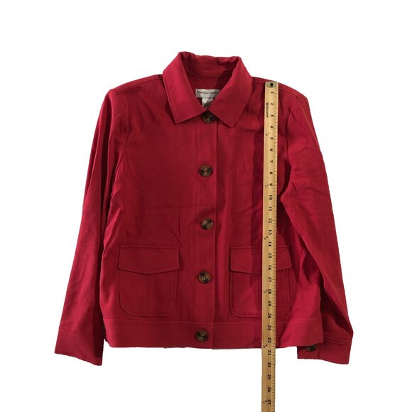 NWOT Draper's & Damon's Womens Size PL Red Button Down Blazer Jacket - Picture 2 of 8